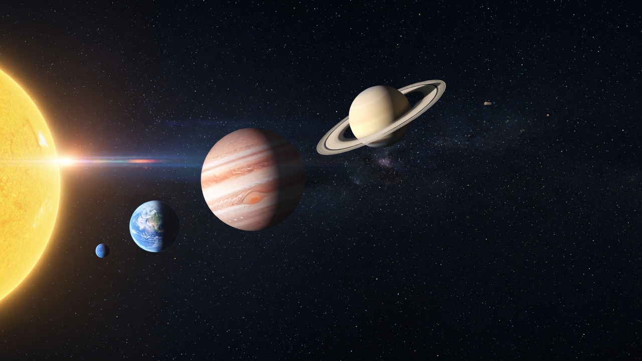 The Sun and planets of the solar system